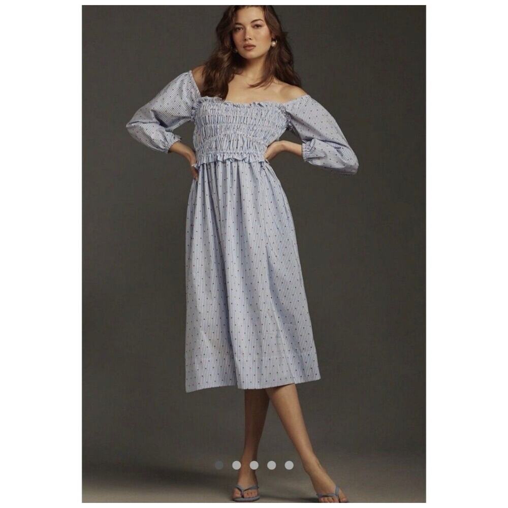 Anthro Maeve Smocked Midi Dress Size 1X
